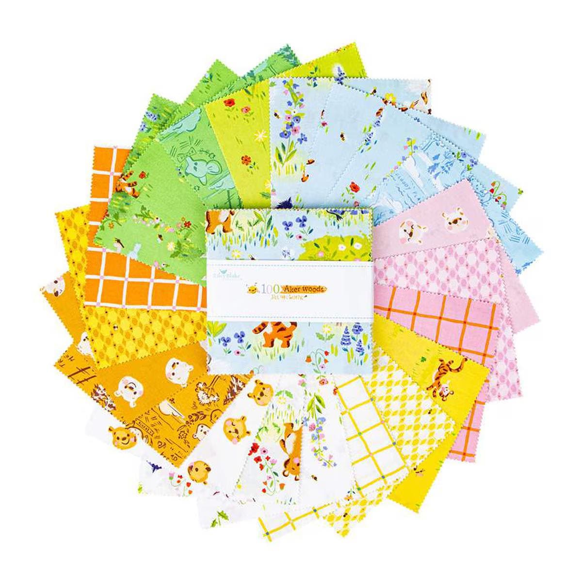 100 Aker Woods Winnie the Pooh pre-cut 5" Stacker 42 pieces by Jill Howarth kids babies nursery for Riley Blake Designs 100% cotton fabric