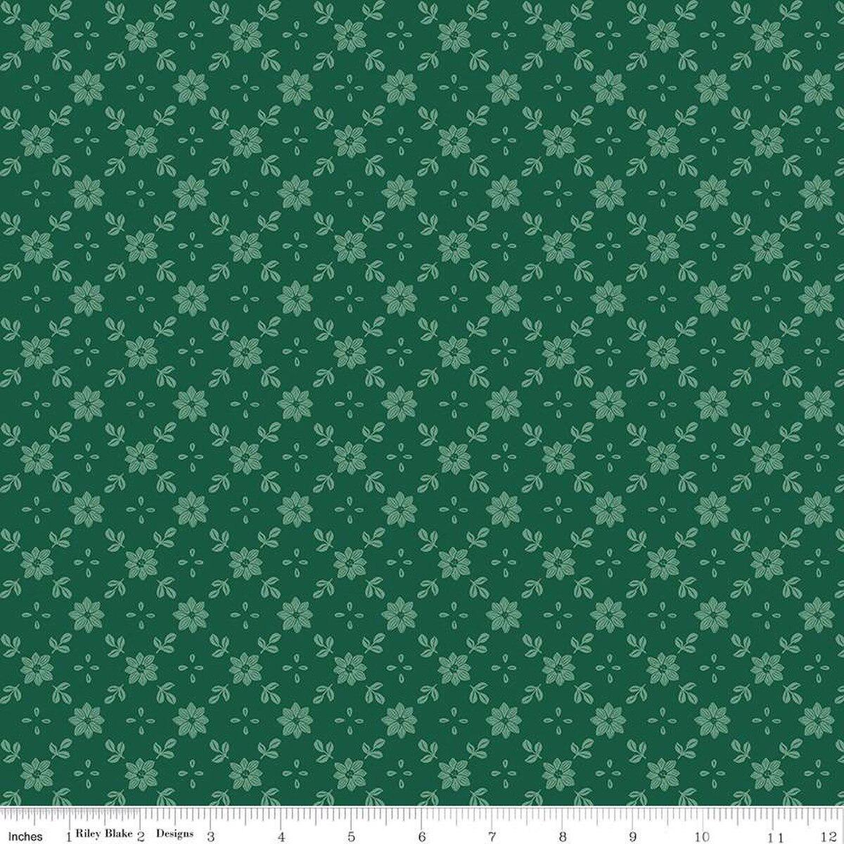 A Pear-fect Christmas True Love Green C14976-GREEN by Cayla Naylor for Riley Blake for quilting apparel and home decor 100% cotton fabric