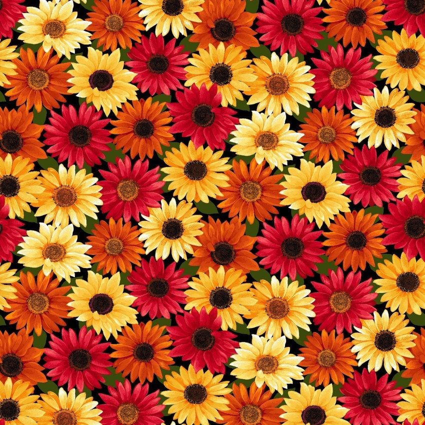 Autumn Glory Autumn Floral from Freckle + Lollie brown FLOFLAG-D83-D Thanksgiving Harvest fall theme 100% cotton half yard By the Yard