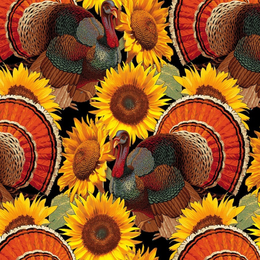 Autumn Glory November Harvest from Freckle + Lollie black FLOFLAG-D80-Z Thanksgiving Harvest fall theme 100% cotton