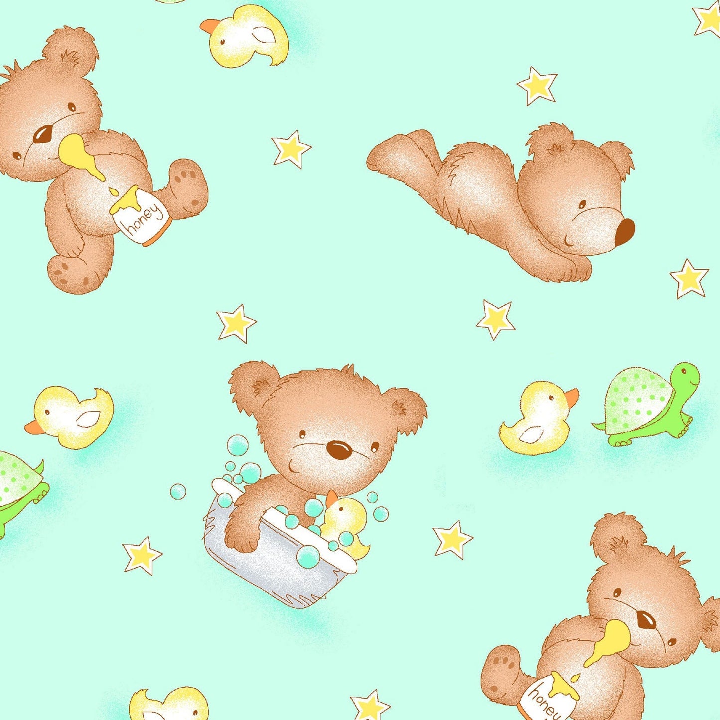 Bathing bear Comfy Flannel by A E Nathan Receiving Blankets/Soft 100% Cotton