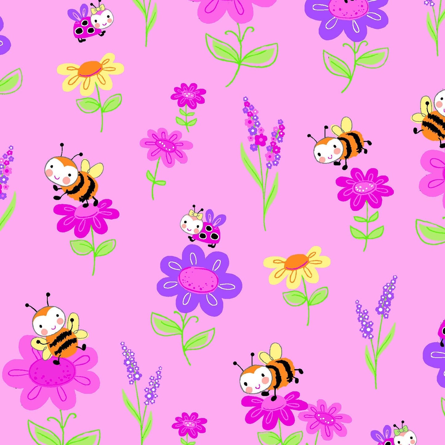 Bugs and insects Comfy Flannel by A E Nathan Receiving Blankets/Soft 100% Cotton half yard by the yard