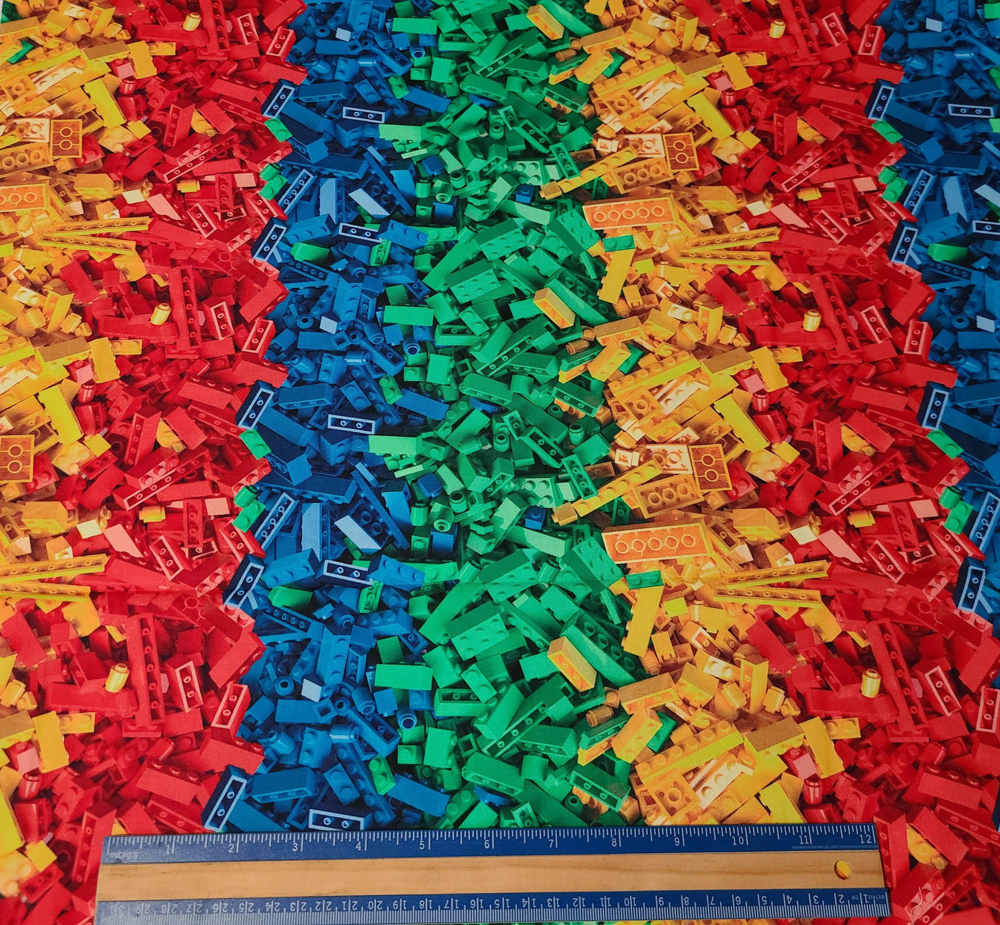 Rainbow building blocks novelty fabric kids toy fabric by Mook Fabrics Cotton 100% 44/45″