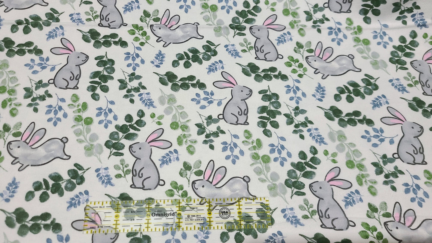 Bunny allover Easter nursery Flannel Fabric