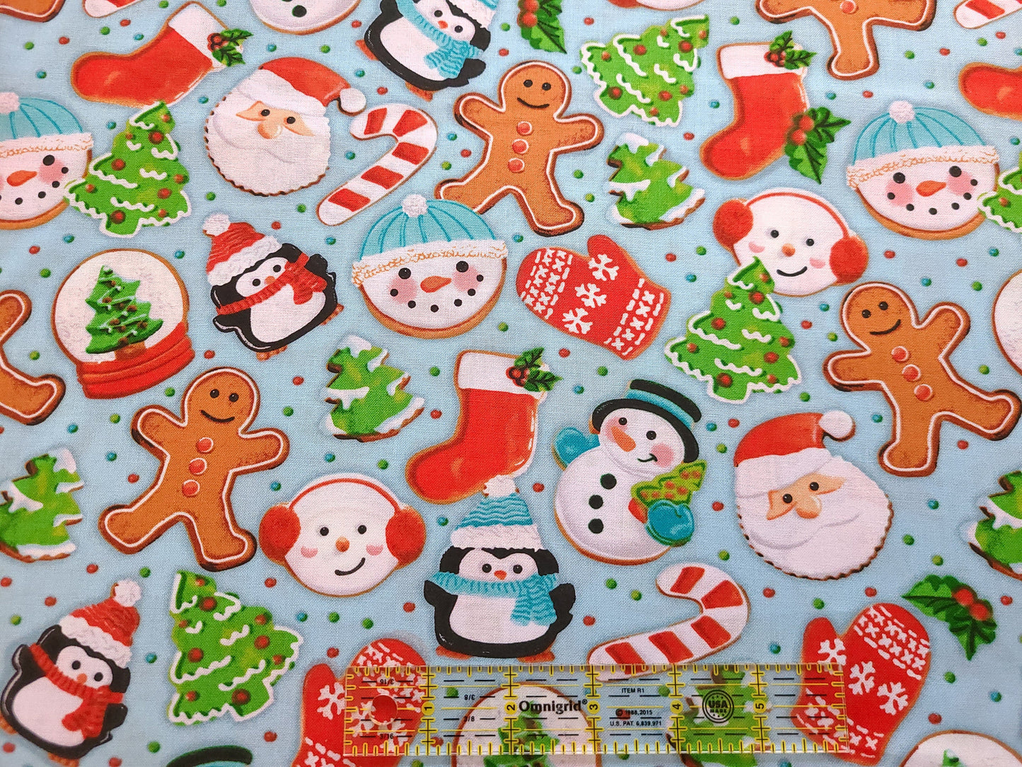 Christmas Cookies Holiday Cookies gingerbread Christmas fabric 100% Cotton