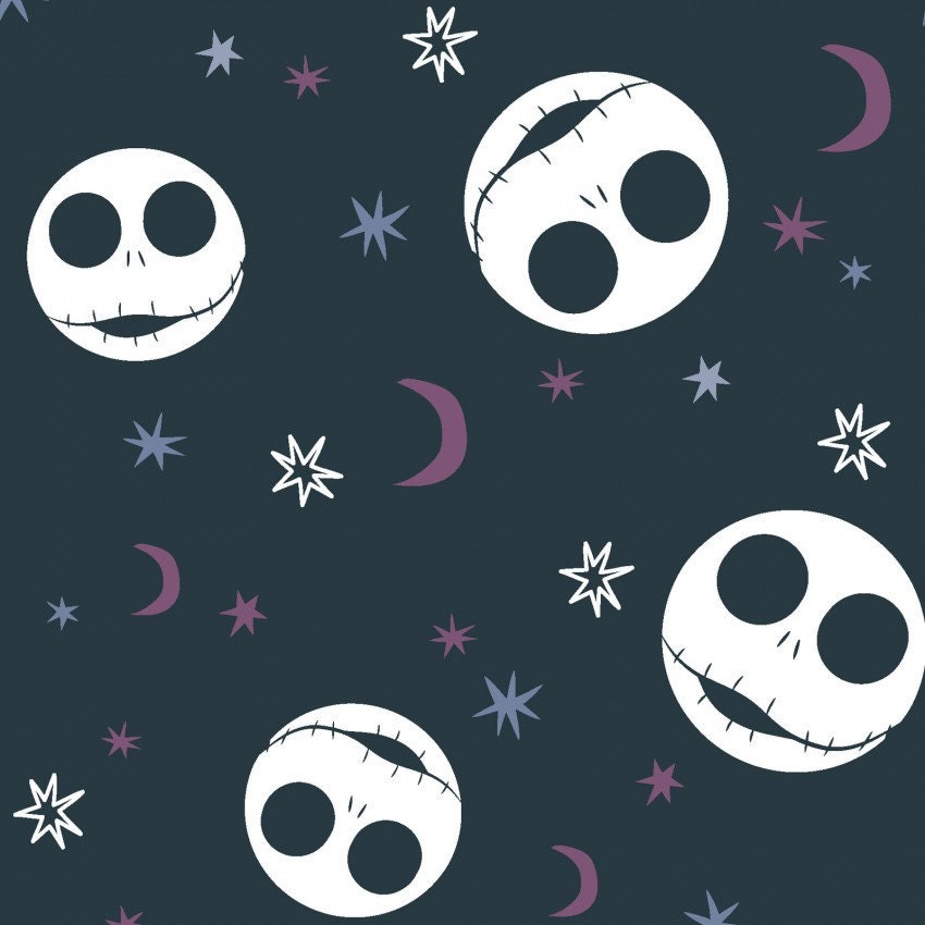Disney Nightmare Before Christmas Jack starlight heads 100% cotton Fabric Halloween Fabric Half Yard by the yard
