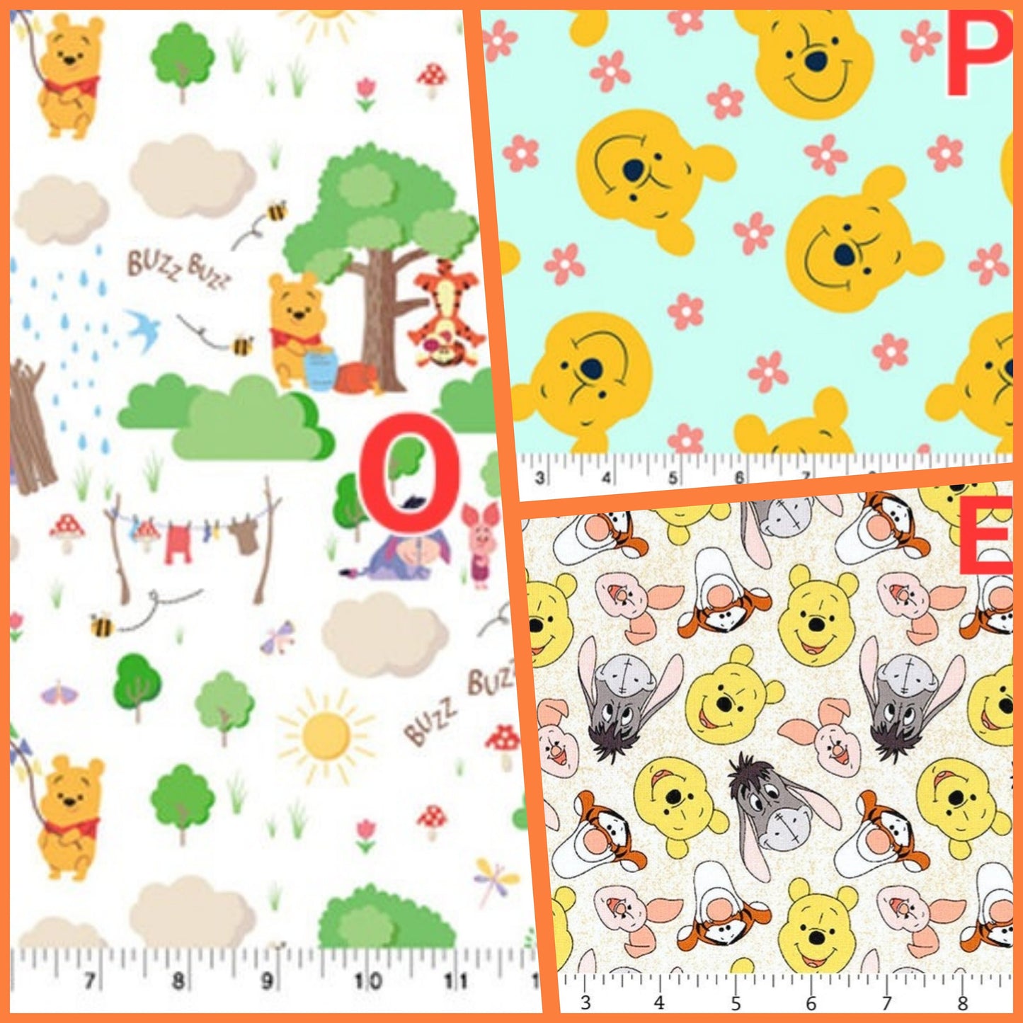 Disney Winnie the Pooh Nursery Fabric Pooh fabric half yard by the yard