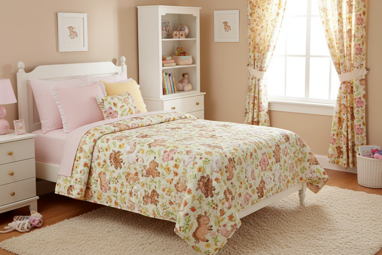 Fabric Traditions Flannel 18466-GL Farmyard Babies Flannel 100% Cotton fabric