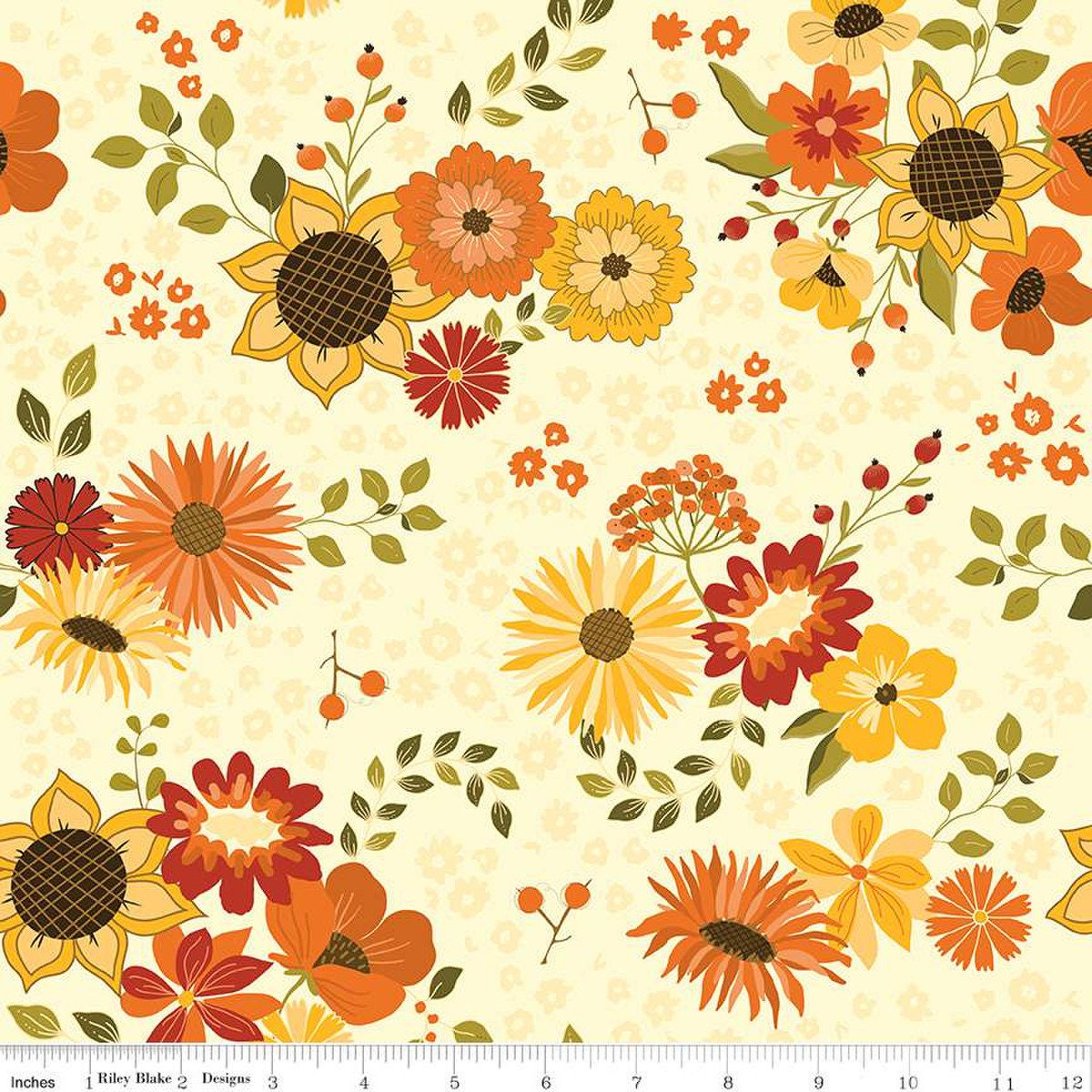 Fall's in Town Main Cream fabric from Riley Blake C13510-CREAM fall theme 100% cotton fabric