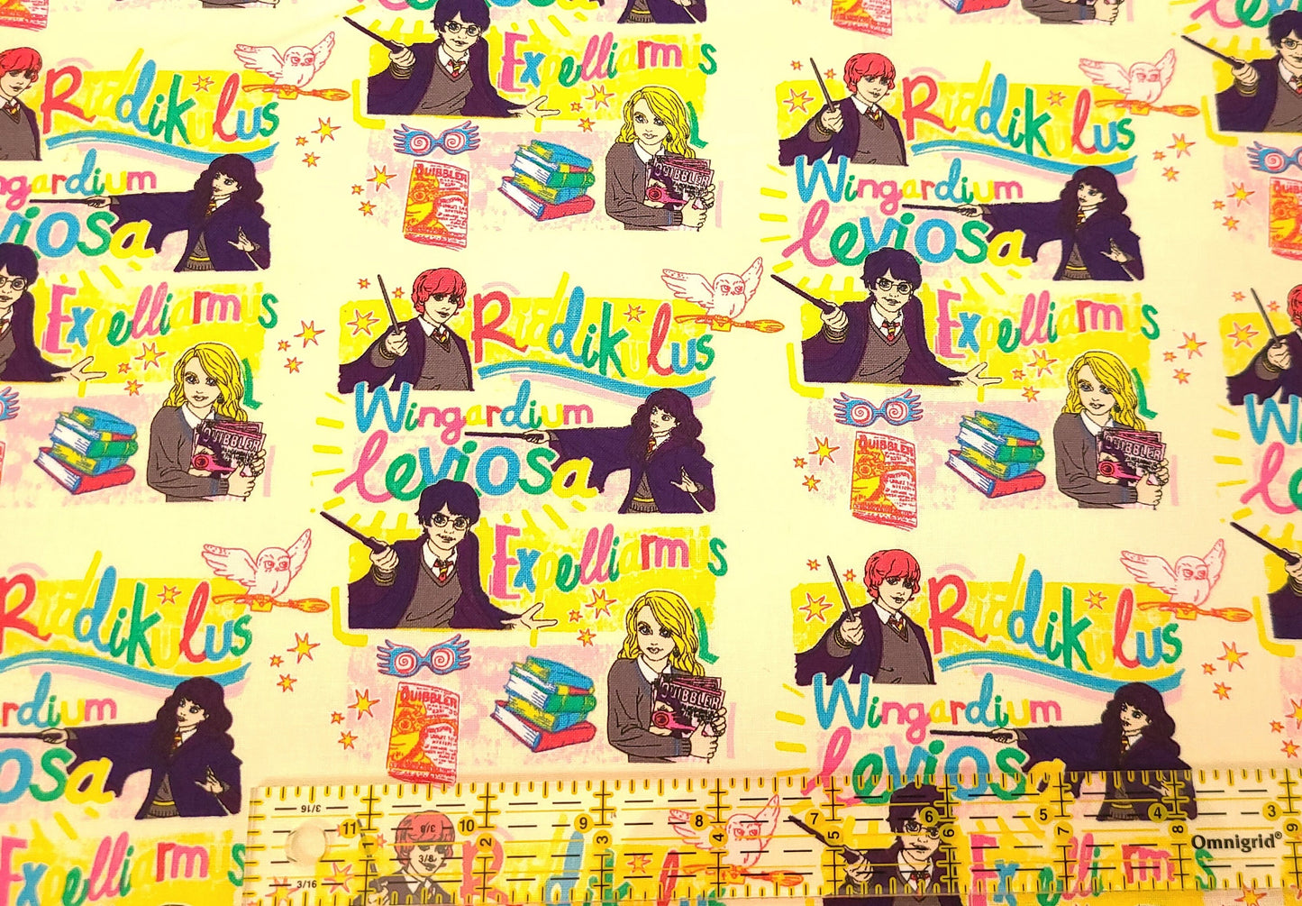 Harry Potter Magic Words Toss Cotton Fabric 100% Cotton