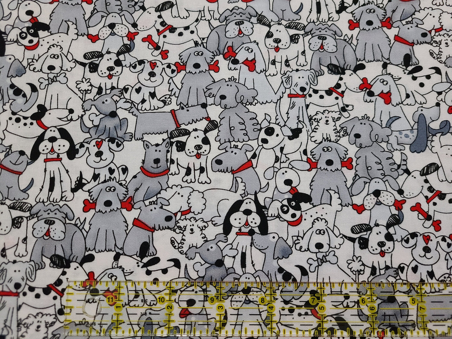 Hi Fashion Playful Pups with Bones Novelty Cotton Fabric