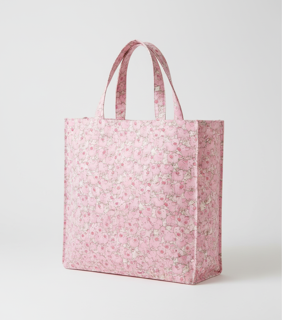 Hi Fashion Watercolor Packed Pigs Novelty 100% Cotton Fabric