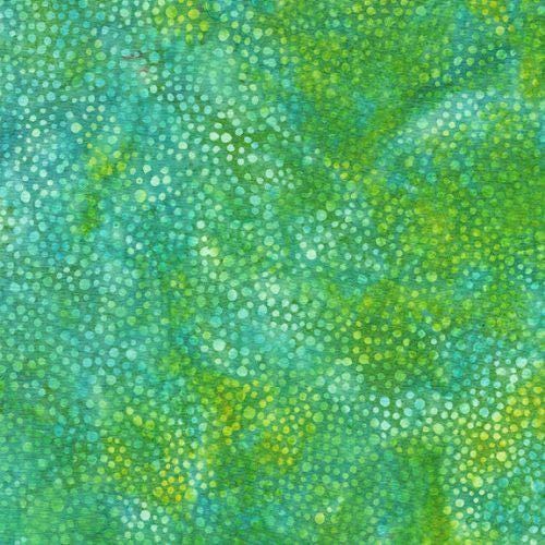 Island Batik 122379851 / Dots-Multi Turquoise Green 100% cotton floral Batik fabric