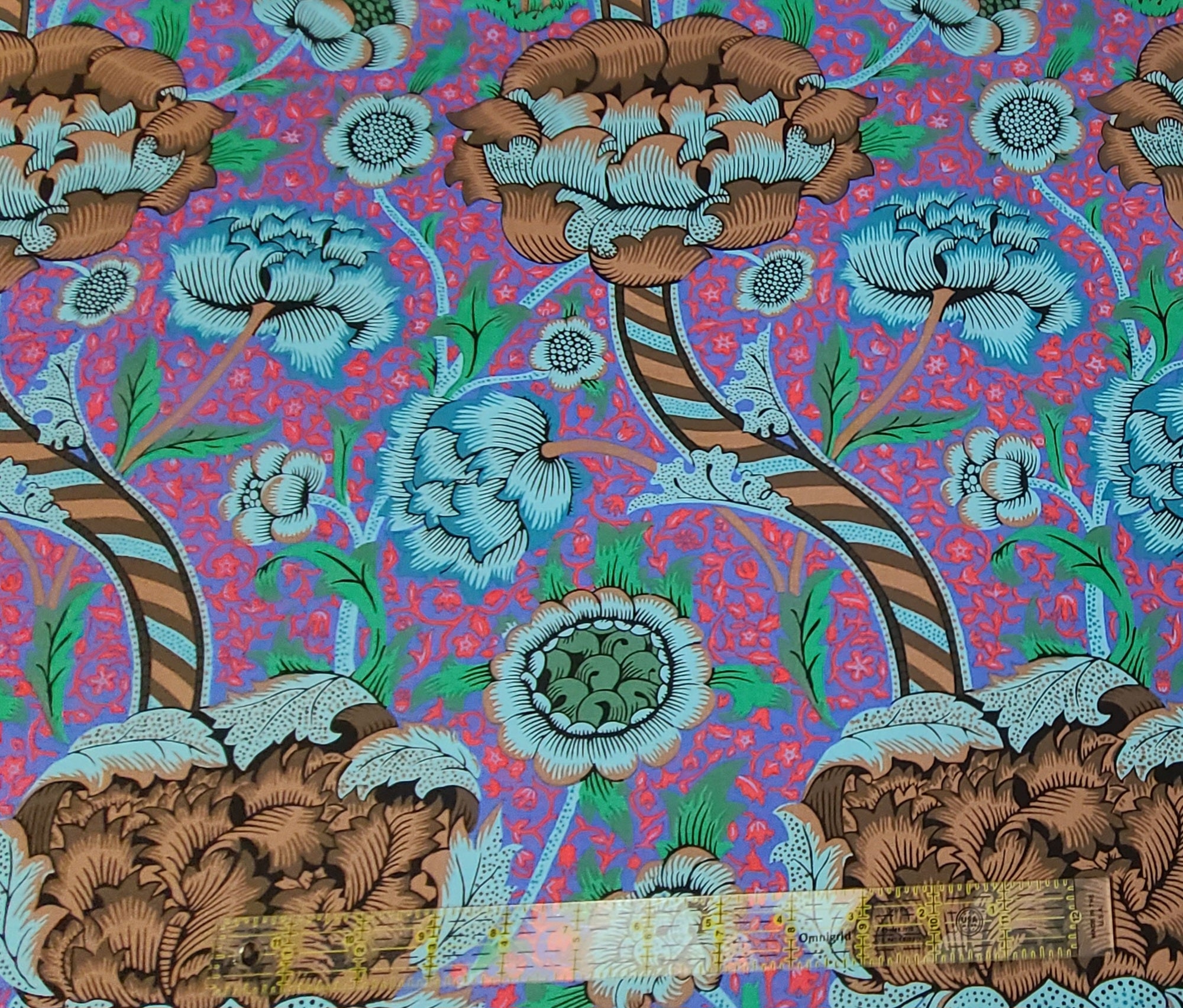 Kaffe Fassett x The Original Morris & Co. Floral Wandle Cobalt PWKW012 ...