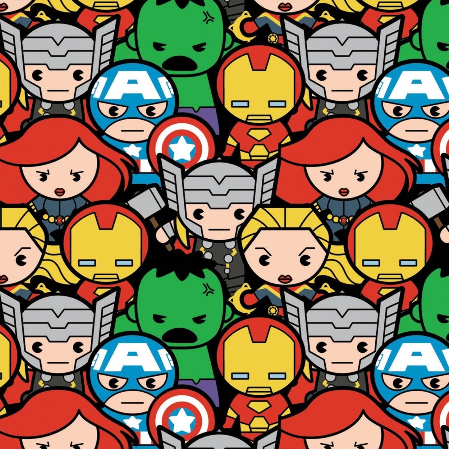 Marvel Comics Avengers Kawaii Characters cotton fabric