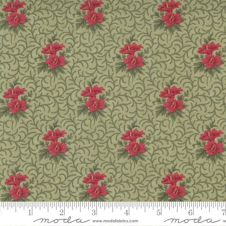 Moda Poinsettia Plaza Sage 44295 13 Holiday Christmas fabric 100% Cotton Fabrics