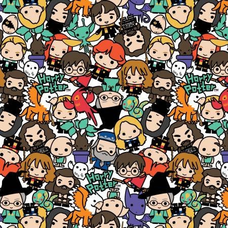 Multi Harry Potter Kawaii Stack Toss 100% Cotton Fabric