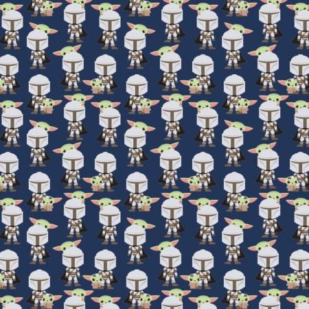 Navy Star Wars clearance Mandalorian Hello Friend 100% Cotton Fabric