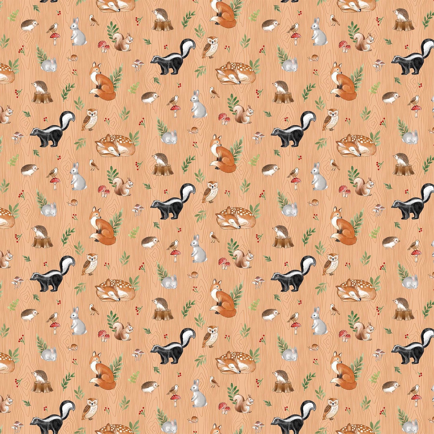 Northcott Woodland adventures 25265-32 LIGHT RUST MULTI 100% Cotton fabric