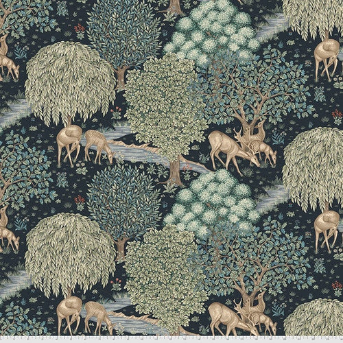 ORIGINAL MORRIS & CO The Brook - Indigo PWWM051.indigo from Free Spirit Fabrics 100% Cotton by 1/2 Yard increment