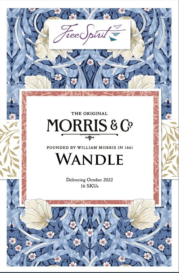ORIGINAL MORRIS & Co Large Acanthus blue from Wandle collection PWWM083.BLUE 100% Cotton
