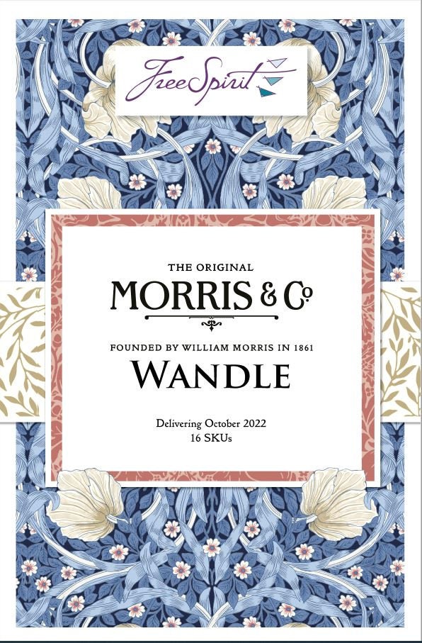 ORIGINAL MORRIS & Co Mallow Coral PWWM048.CORAL from Wandle collection Free Spirit Fabrics 100% Cotton