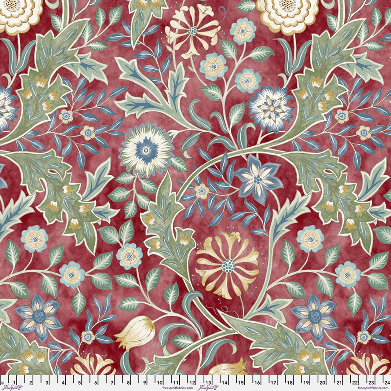Original Morris & Co. Backing Fabric Wilhelmina - Crimson from The Oxford Holiday Collection QBWM010.CRIMSON 108" 100% Cotton fabric