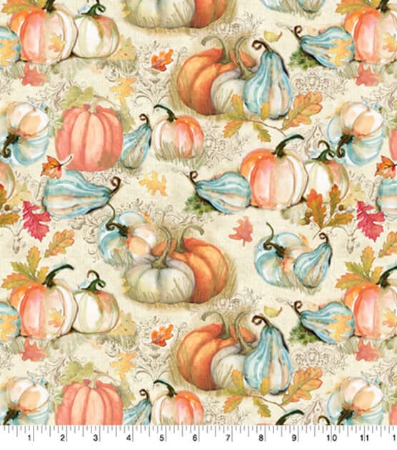 Pumpkins And Gourds Harvest Susan Winget Cotton Fabric fall theme 100% cotton