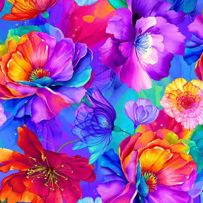 Timeless Treasures Rainbow Florals Flora-CD3817 Multi Chong-A