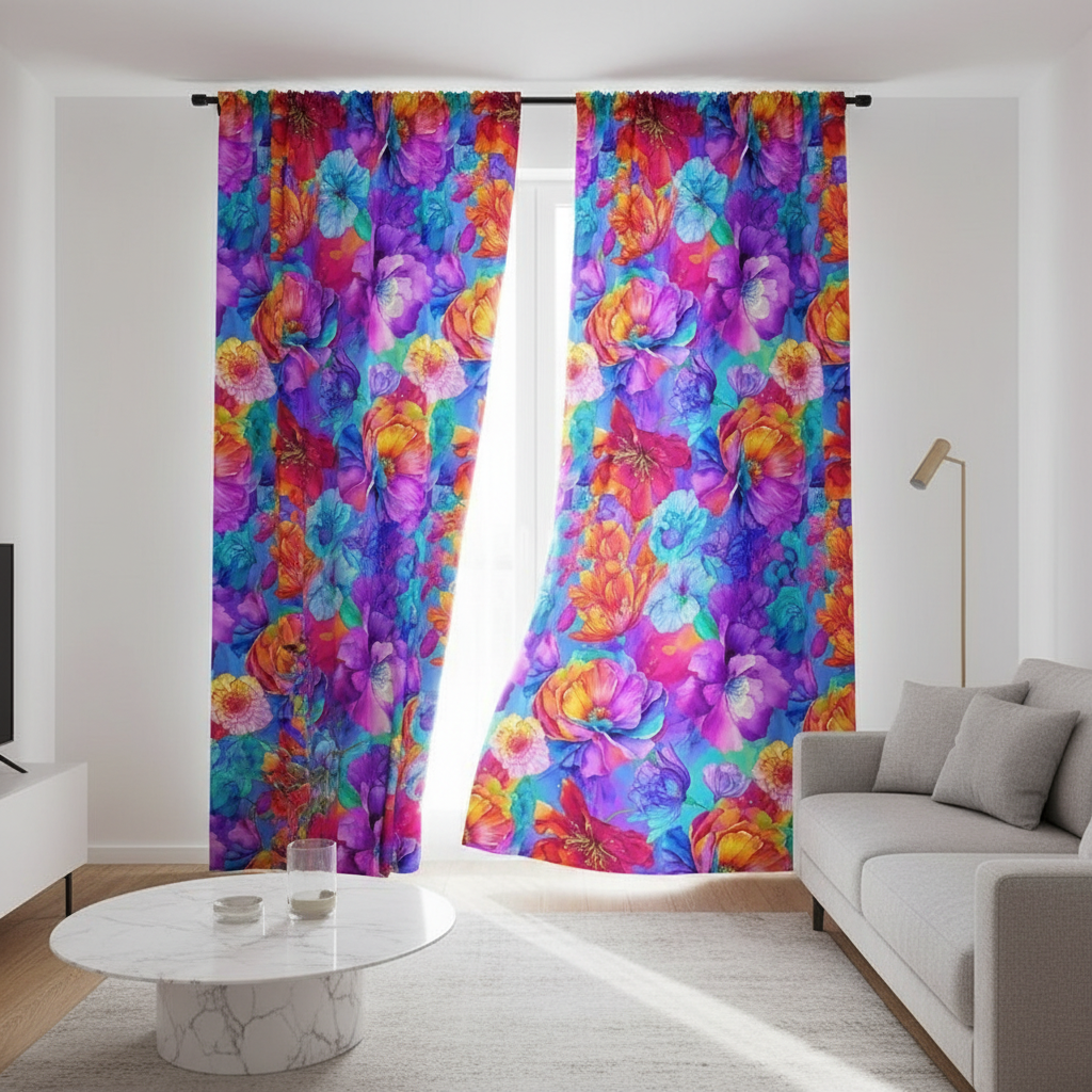 Timeless Treasures Rainbow Florals Flora-CD3817 Multi Chong-A Hwang For Collection Petal Power digital print 100% Cotton Fabric