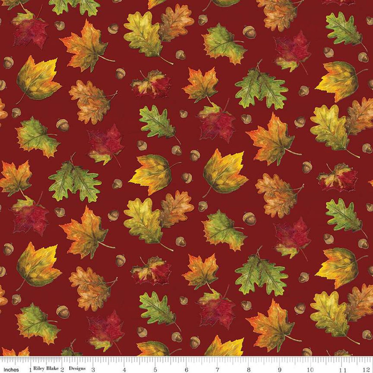 Riley Blake Designs Monthly Placemats September Placemat Panel PD12416 with September Leaves Red coordinate 100% cotton fabric