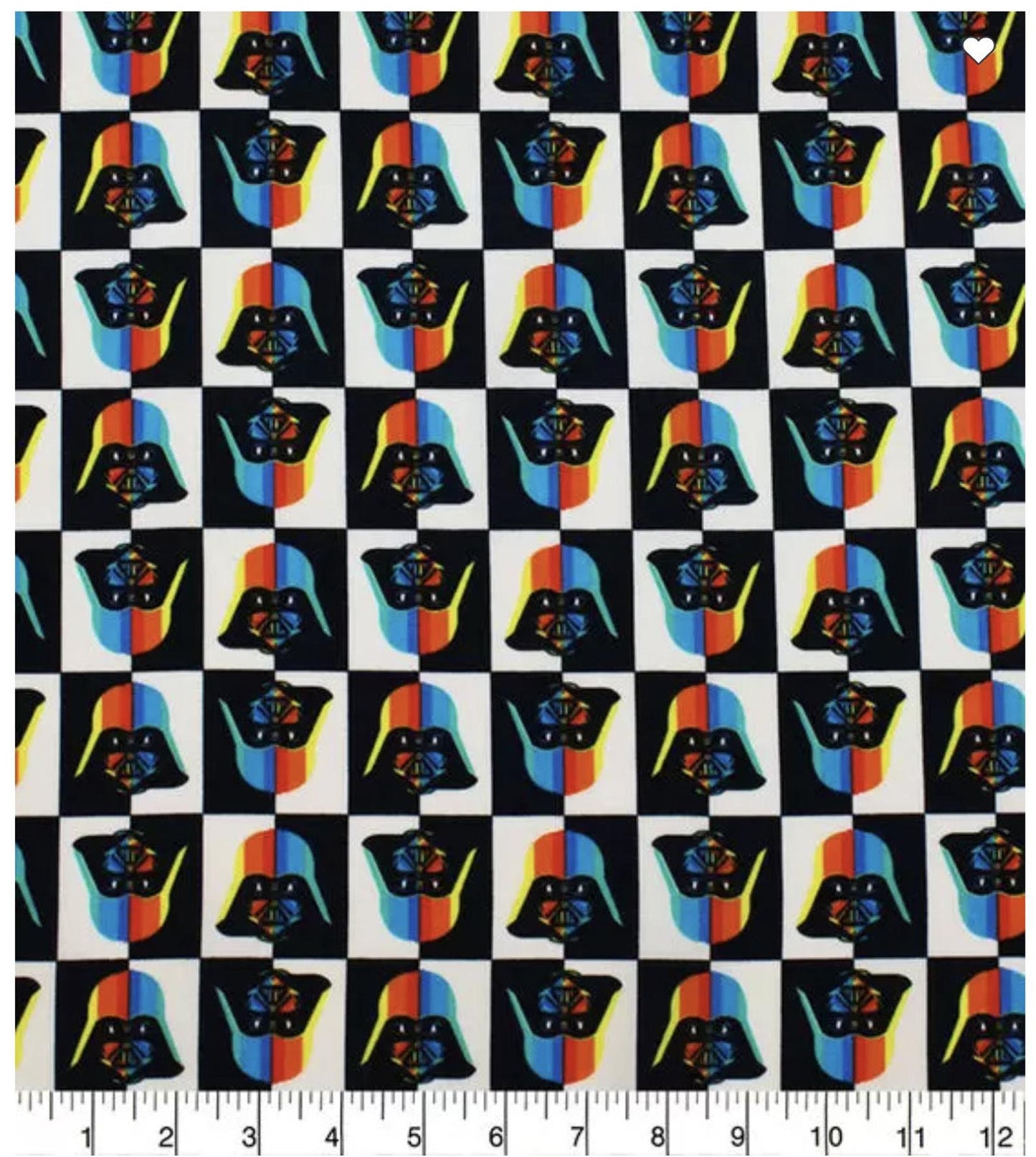Star Wars Cotton Fabric Rainbow Darth Vader 100% Cotton Fabric