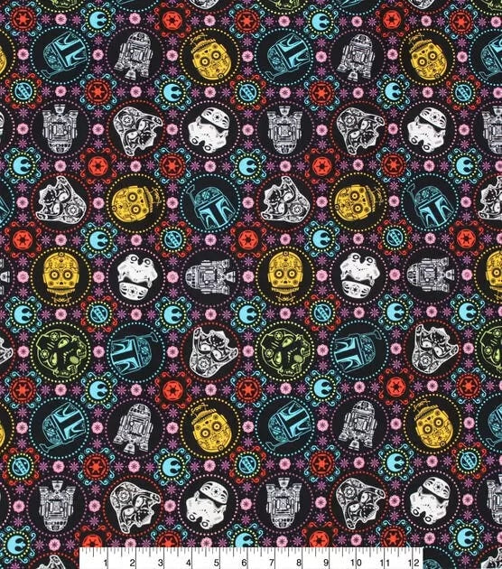 Star Wars Cotton Fabric Sugar Skulls 100% Cotton Fabric By The Yard