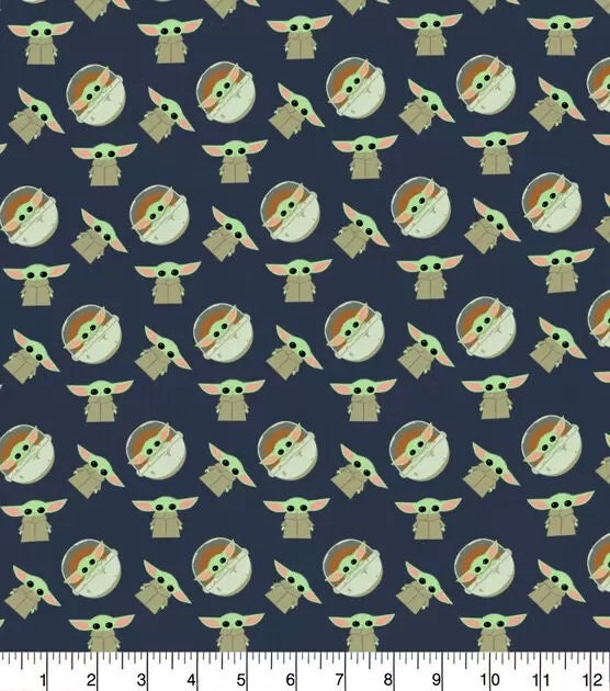 Star Wars Cotton Fabric The Child Repeat 100% cotton half yard by the yard