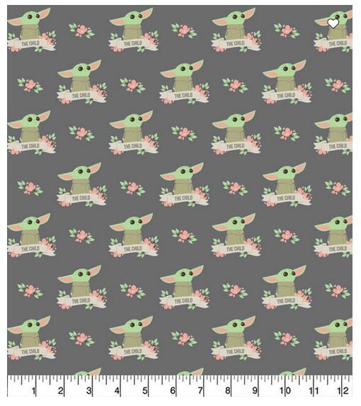 Star Wars Mandalorian Child Pastel Banner Cotton Fabric 100% cotton