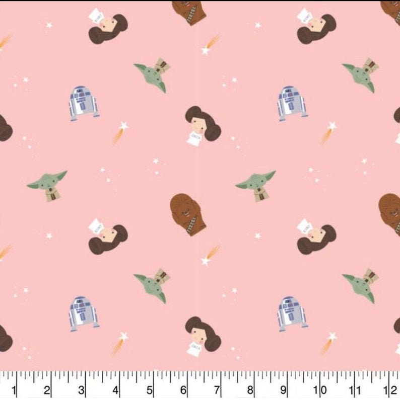 Star Wars clearance Cotton Fabric Rebel Dreams Blue and Pink 100% Cotton Fabric