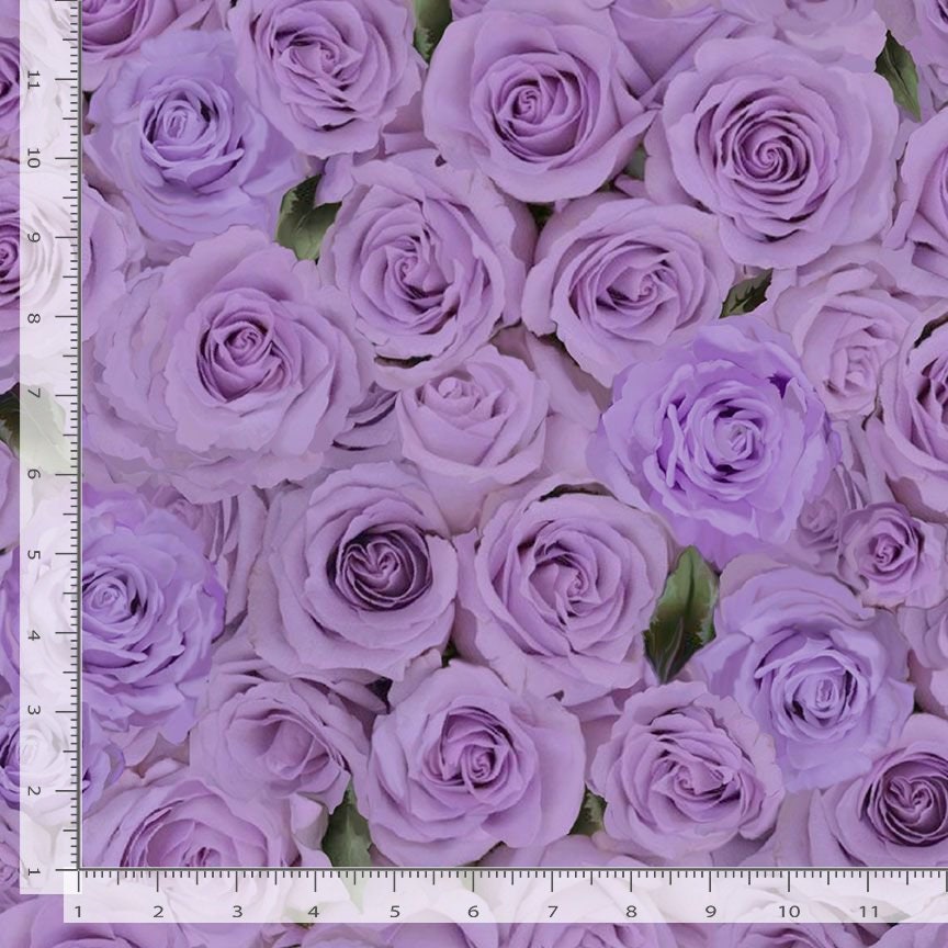 Timeless Treasures Packed Roses FLEUR-CD2370 PURPLE from the Love Letter 100% Cotton fabric