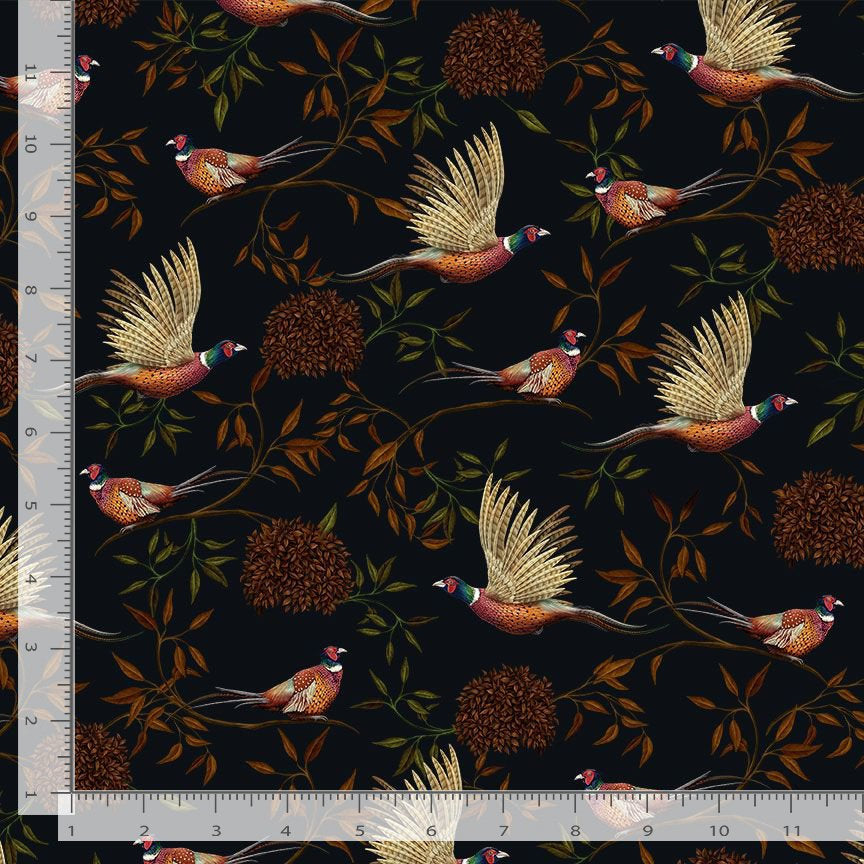 Timeless treasures Pheasant Rosie-CD2486 Multi 100% Cotton fabric