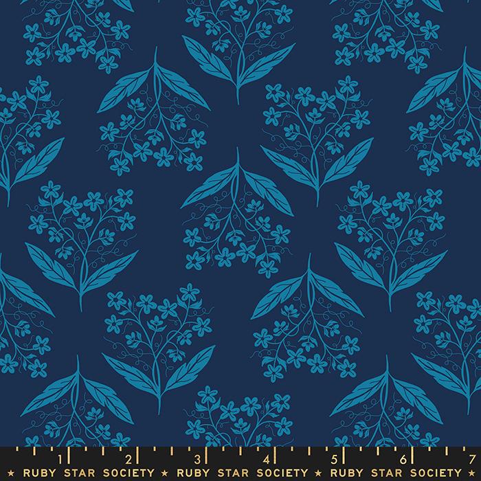 Verbena Dark Navy Florals by Jen Hewett for Ruby Star Society RS6034 13 Ruby Star#1 100% quilting Cotton fabric