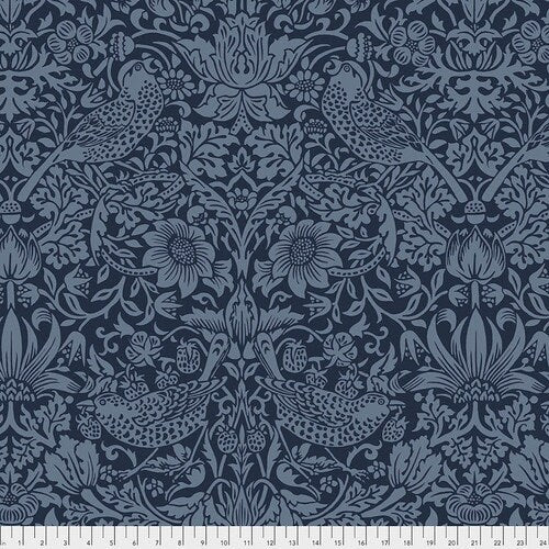 Original Morris & Co. Backing Fabric Strawberry Thief Navy 108" wide backing QBWM001.NAVY William Morris 100% Cotton fabric
