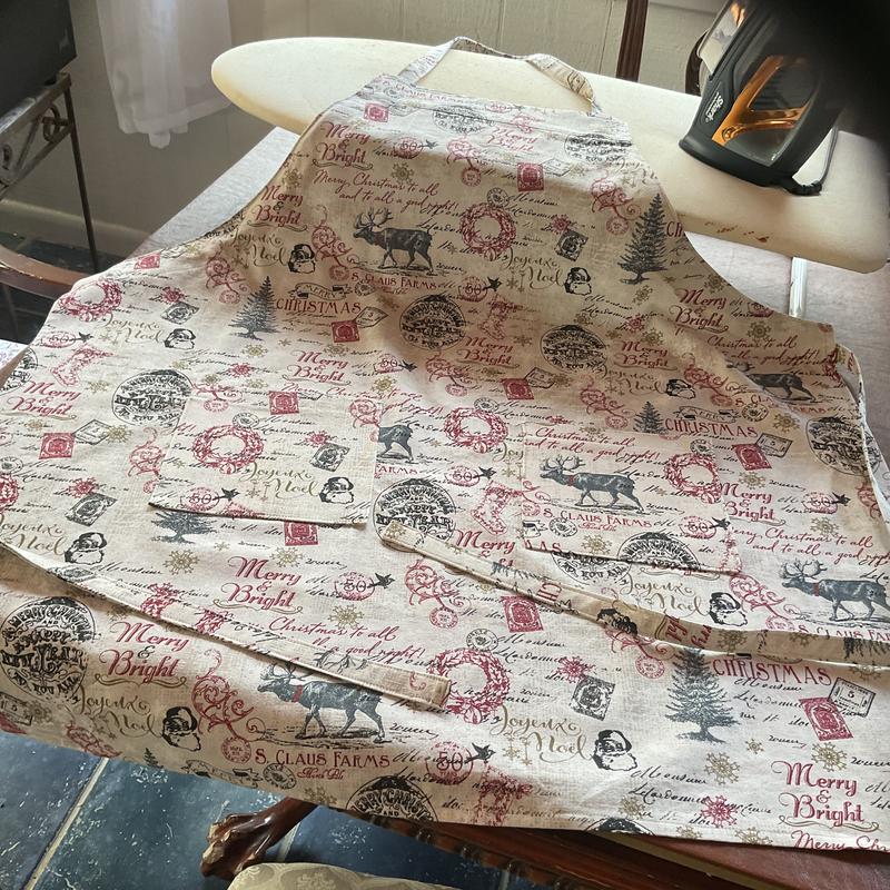 Merry & Bright on White Canvas Christmas Cotton Fabric 100% cotton 44" wide upholstery fabric