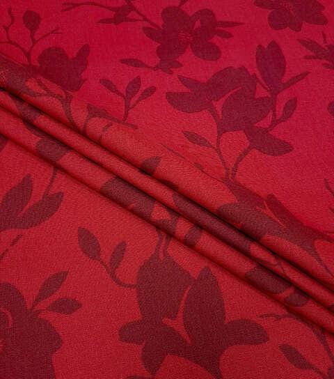 New Folk Tonal Floral on Red Christmas Cotton Canvas Fabric 44" wide 100% cotton upholstery bag fabric