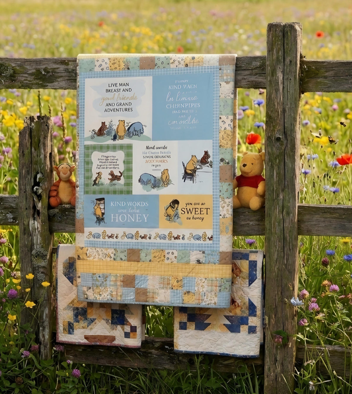 Winnie the Pooh P17006-PANEL from Riley Blake 35 1/2" x 43" 100% cotton fabric
