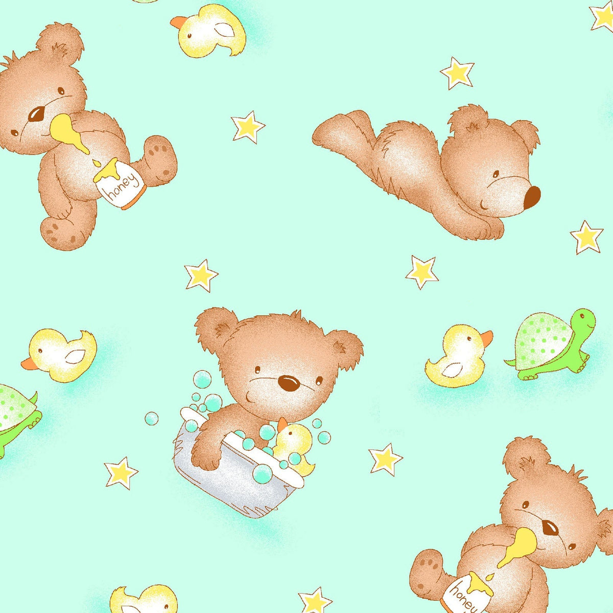 Bathing bear Comfy Flannel by A E Nathan Receiving Blankets/Soft 100% Cotton