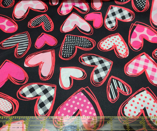 Brother Sister Design Studio Pattern Hearts Fabric Valentine's Day 100% Cotton Fabric