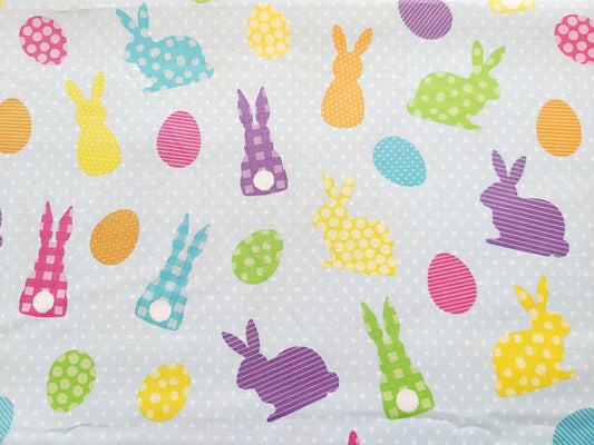 Bunnies and Eggs by Brother Sister Design Studio Quilting Sewing Fabric Easter Eggs Bunnies Dots 100% cotton