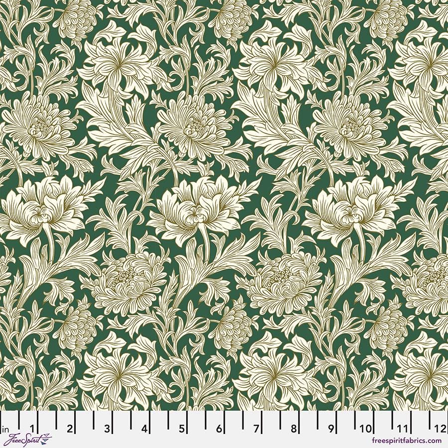 Chrysanthemum Toile - Forest PWWM013.FOREST The Oxford Holiday Collection by The Original Morris & Co. Free Spirit 100% Cotton fabric