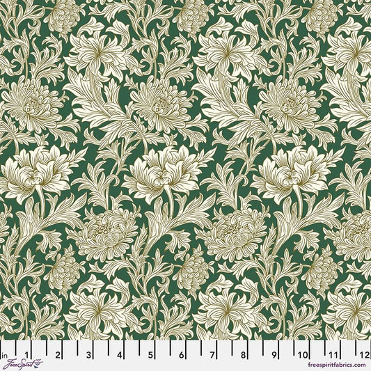 Chrysanthemum Toile - Forest PWWM013.FOREST The Oxford Holiday Collection by The Original Morris & Co. Free Spirit 100% Cotton fabric