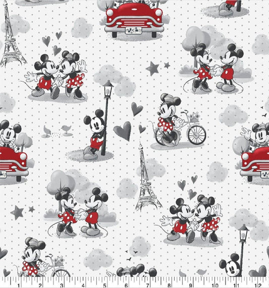 Disney Mickey and Minnie Vintage Romance cotton fabric fat quarter half yard one yard