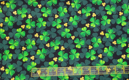 Fabric Traditons Shades of glitter Clover St. Patricks Day Cotton Fabric